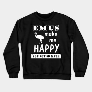 Happy Emu Gift Australia Lover Animal Crewneck Sweatshirt